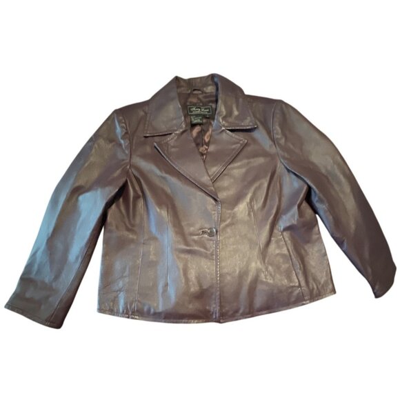 Terry Lewis Womens 1X Leather Coat Jacket In Brown - Picture 1 of 8